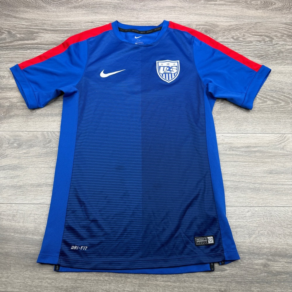 Nike USA National Team Soccer Training Jersey Mens Small Blue 2015/16 643865-480